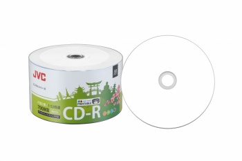 JVC Blank CD-R 52x Full Face White Inkjet Printable 50 Pack